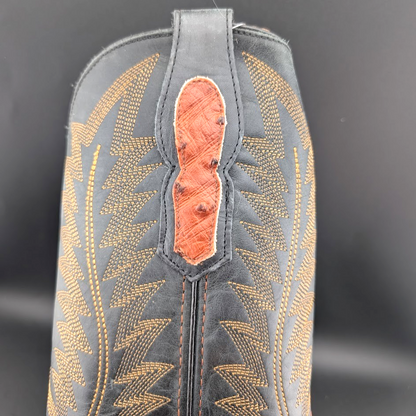 Men's Size 8.5D Reywelt Full Quill Exotic Ostrich Cowboy Boots Handmade Botas Reywelt
