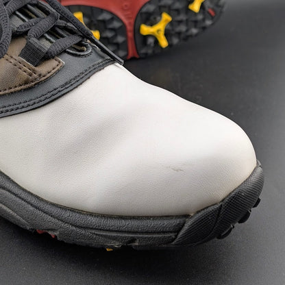 FootJoy GreenJoys Mens Size 8.5 White Brown Leather Oxford Golfing New Cleats FootJoy