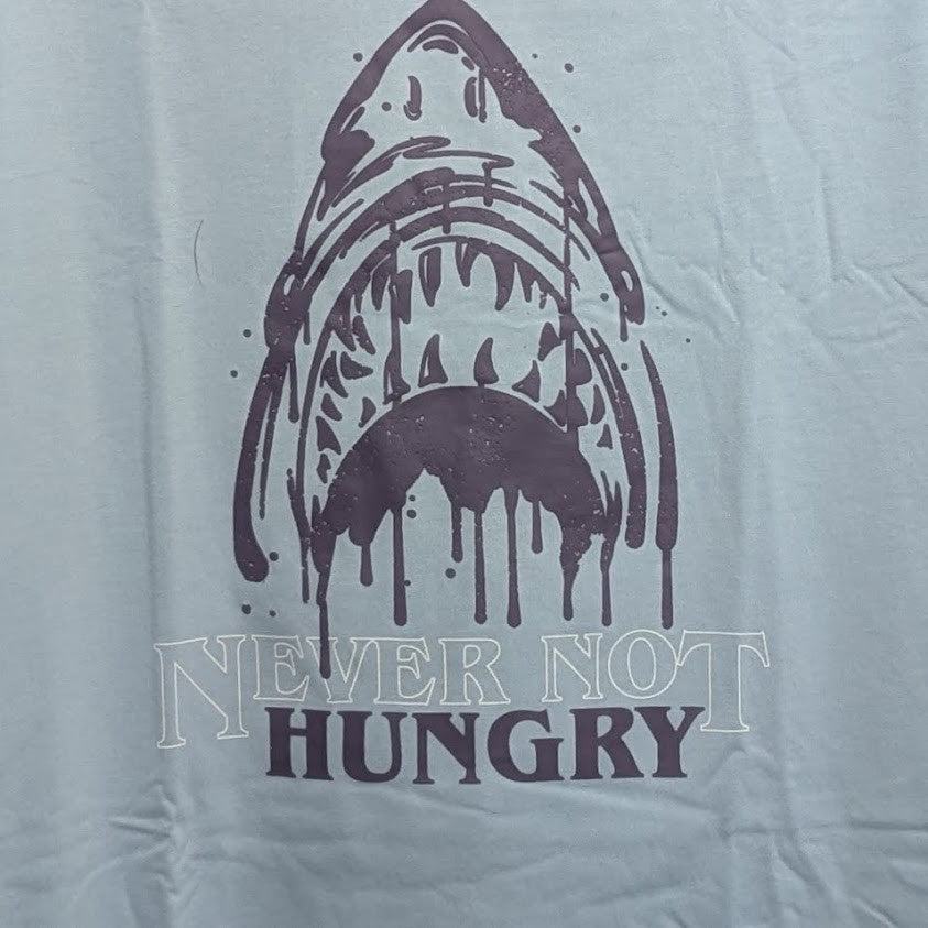 Genuine Never Not Hungry Hunter Size XXL (50-52") Tee - T-Shirt in Light Blue Genuine