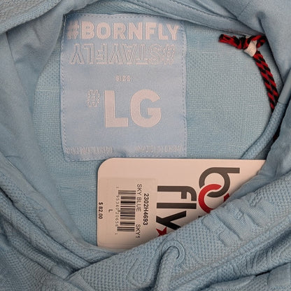 BornFly Hoodie Sky Blue Hooded Sweater~Size Large Streetwear NYC/LA/EVERYWHERE Born Fly