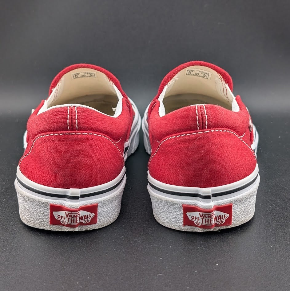 Vans Classic Slip-On Checkerboard Flame/Red Blood Drip Skate Shoes Men 6/Wmn 7.5 VANS