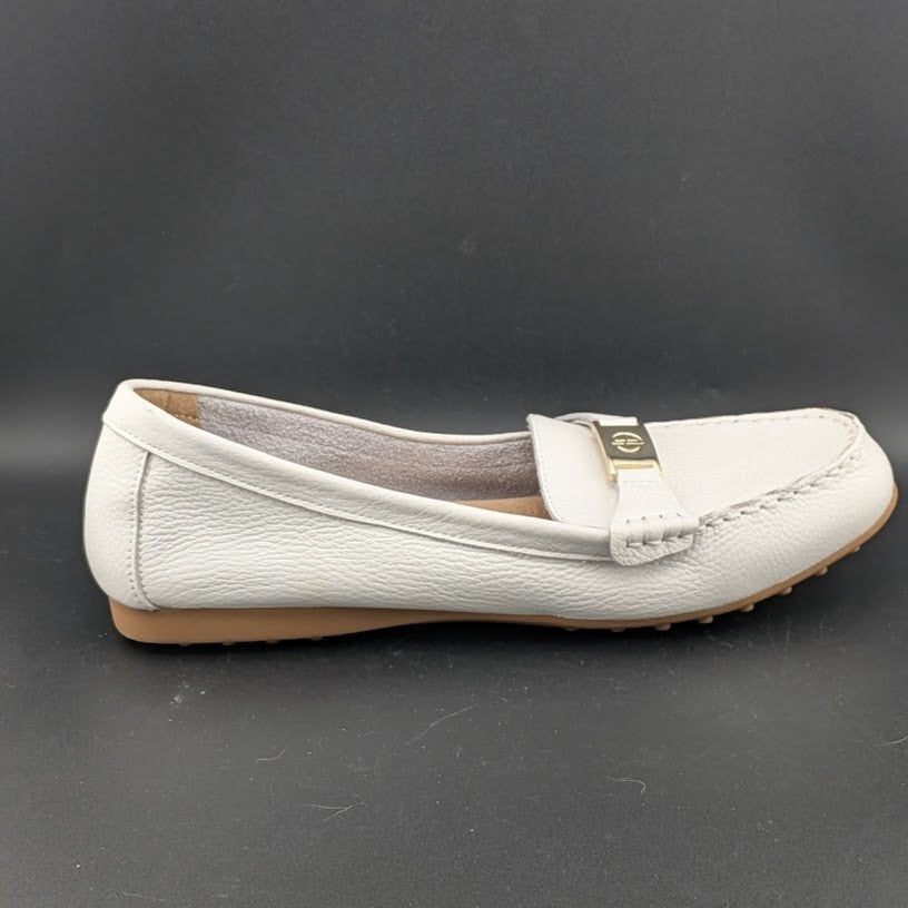 Giani Bernini Womens Size 8M Dailyn Tumbled White Leather Loafers w/ Memory Foam Giani Bernini