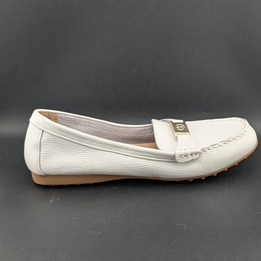 Giani Bernini Womens Size 8M Dailyn Tumbled White Leather Loafers w/ Memory Foam Giani Bernini