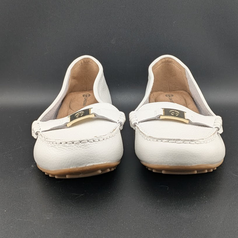 Giani Bernini Womens Size 8M Dailyn Tumbled White Leather Loafers w/ Memory Foam Giani Bernini