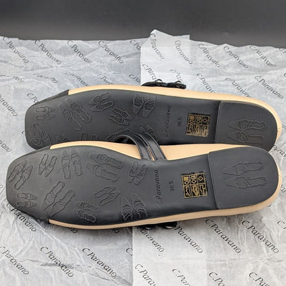 C.Paravano Women's Size 8 (EU 38.5) Mary Jane Ballet Flat Shoes Square Toe Soft C. Paravano