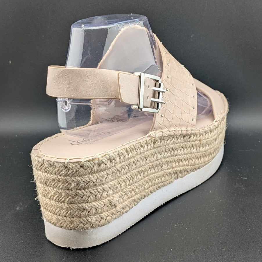 CHARLES by Charles David Women's Size 9.5 Scale Platform Wedge Sandals in Nude CHARLES DAVID
