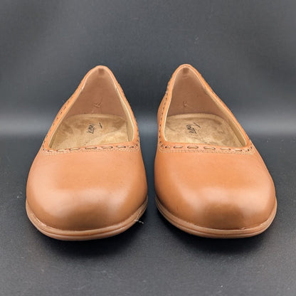 Trotters Womens Sz 11M "Dixie" Luggage Tan Leather Ballet Flats T2217-215 Trotters