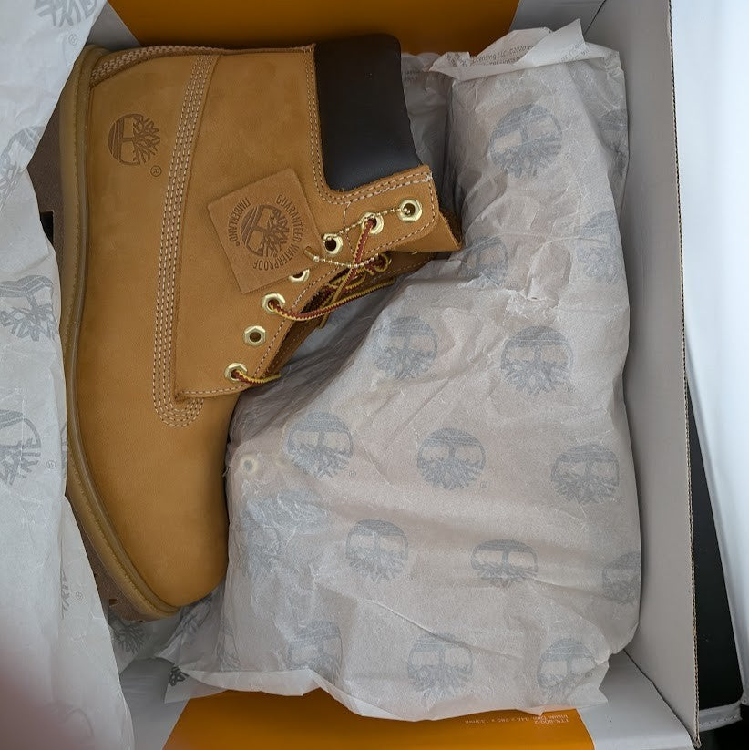 Timberland Premium 6" Lace Waterproof Leather Boot Wheat Nubuck Men's Sz 9 & 9.5 Timberland