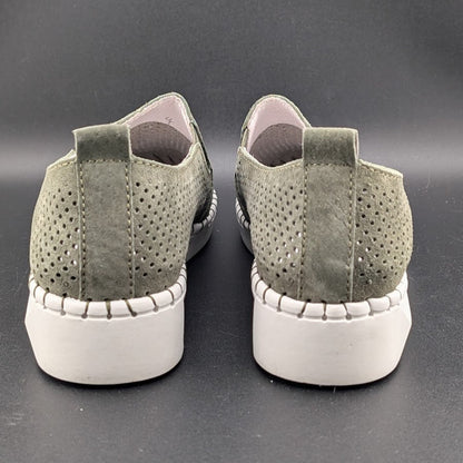 Bernie Mev TW98 Green Leather Twin Gore Slip-Ons  Size EU 37, 39 (US 6.5-7, 8.5) Bernie Mev