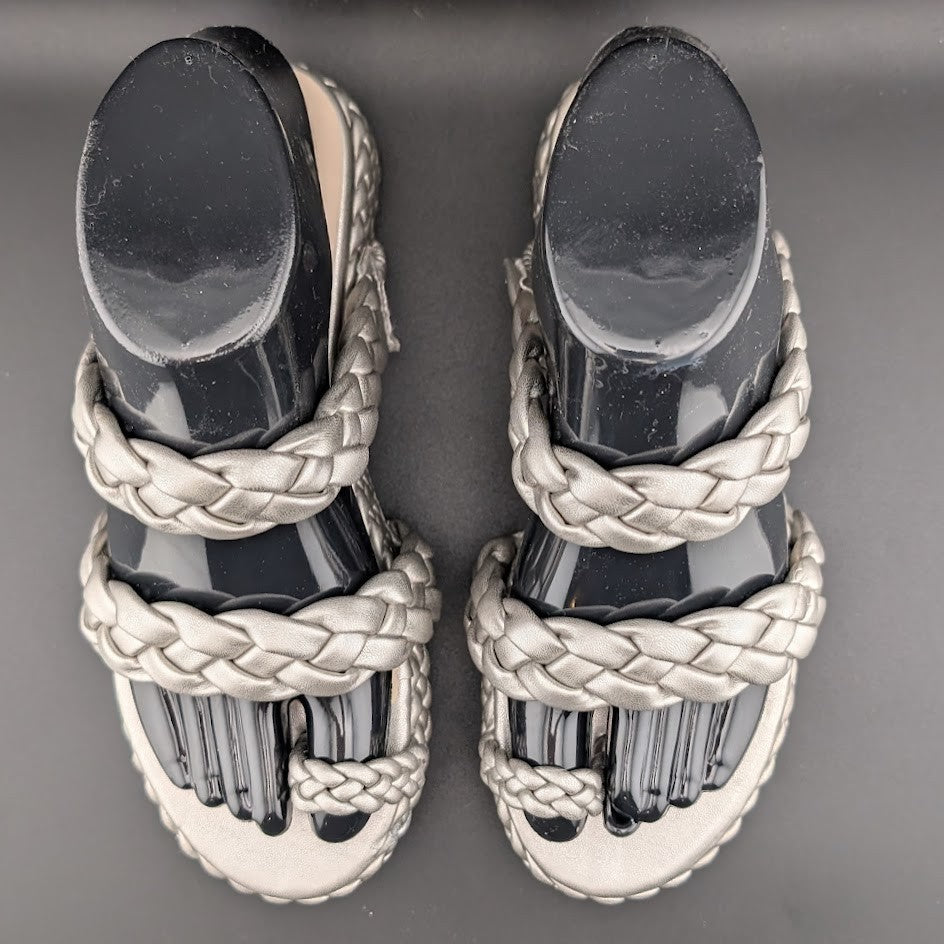 Beach By Matisse Size 7 Braided Silver Rope Voyage Platform Sandals Beach By Matisse
