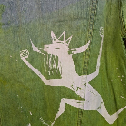 Reigning Fury Dip Dye Green Denim Jean Jacket Medium Reigning Fury