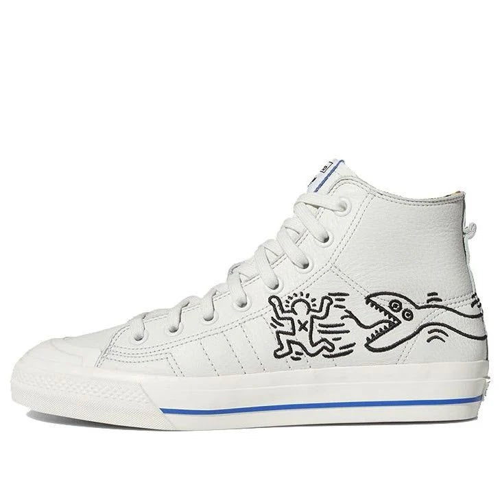 Adidas Nizza/Keith Haring "Pop Art" Leather Hitop ~Mens Sz 7/Wos Sz 8 | EE9297 adidas