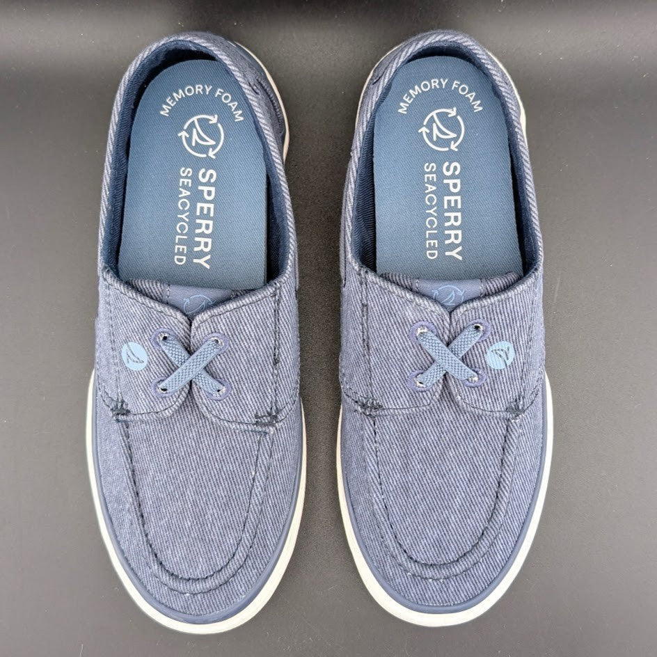 Sperry Women's Size 6 Wide Width ~ Pier Wave Navy Canvas Sneakers STS88787 Sperry