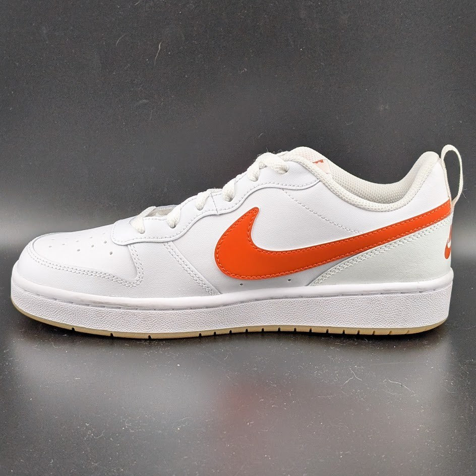 NIKE Court Borough Low 2 GS White/Orange BQ5448-114 Sizes 4.5Y-6.5 (Women's 6-8) Nike
