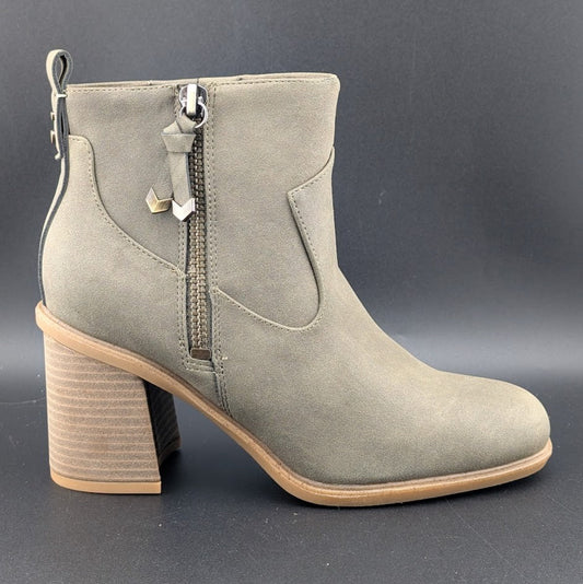 DR SCHOLLS Womens Green Pull Tab Goring Rodeo Square Toe Block Heel Booties 9 M DR SCHOLLS