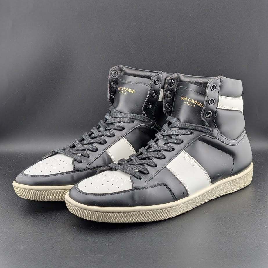 Saint Laurent SL10H High Top Sneaker Black Leather 418026 Sz EU41/Men 8/Wos 9.5 Saint Laurent