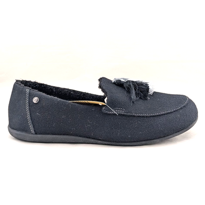 Spenco Hearthside Black Womens Sz 12B Orthotic Wool Indoor/Outdoor Dress Slipper Spenco