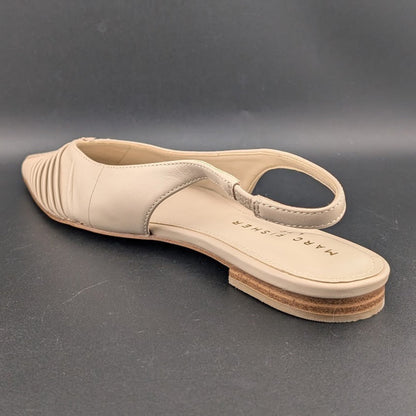 Marc Fisher LTD Women's Size 6.5 Dalatee Ruched Slingback Flats Nude Marc Fisher