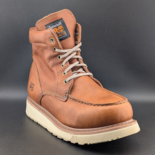 MEN TIMBERLAND PRO Size 10.5 Wedge 6" Soft Toe Brown EH SL Work Boots Timberland PRO