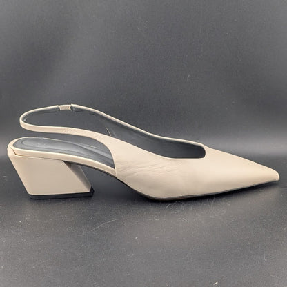 Franco Sarto Women's 9.5 A-Gena Leather Slingback Pointed Toe Pumps Franco Sarto
