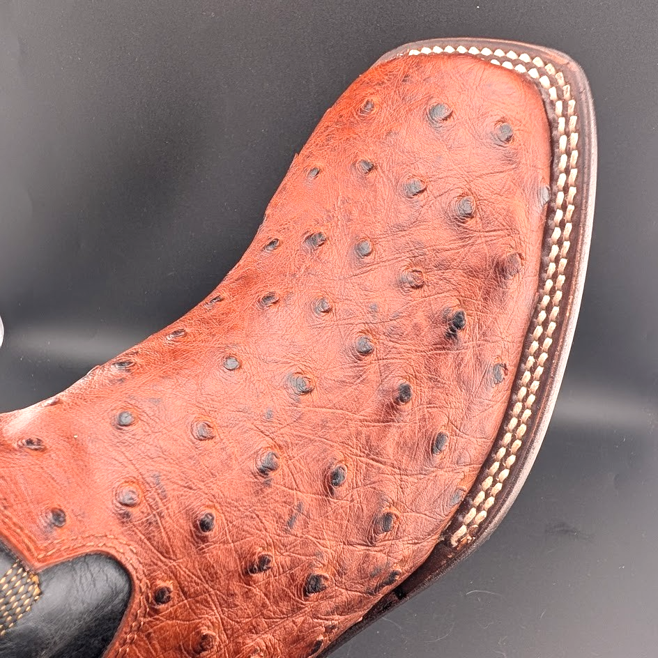 Men's Size 8.5D Reywelt Full Quill Exotic Ostrich Cowboy Boots Handmade Botas Reywelt