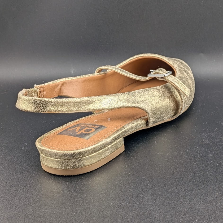 Dolce Vita Carder Size 8 or 10 Gold Crackle Slingback Flats Dolce Vita