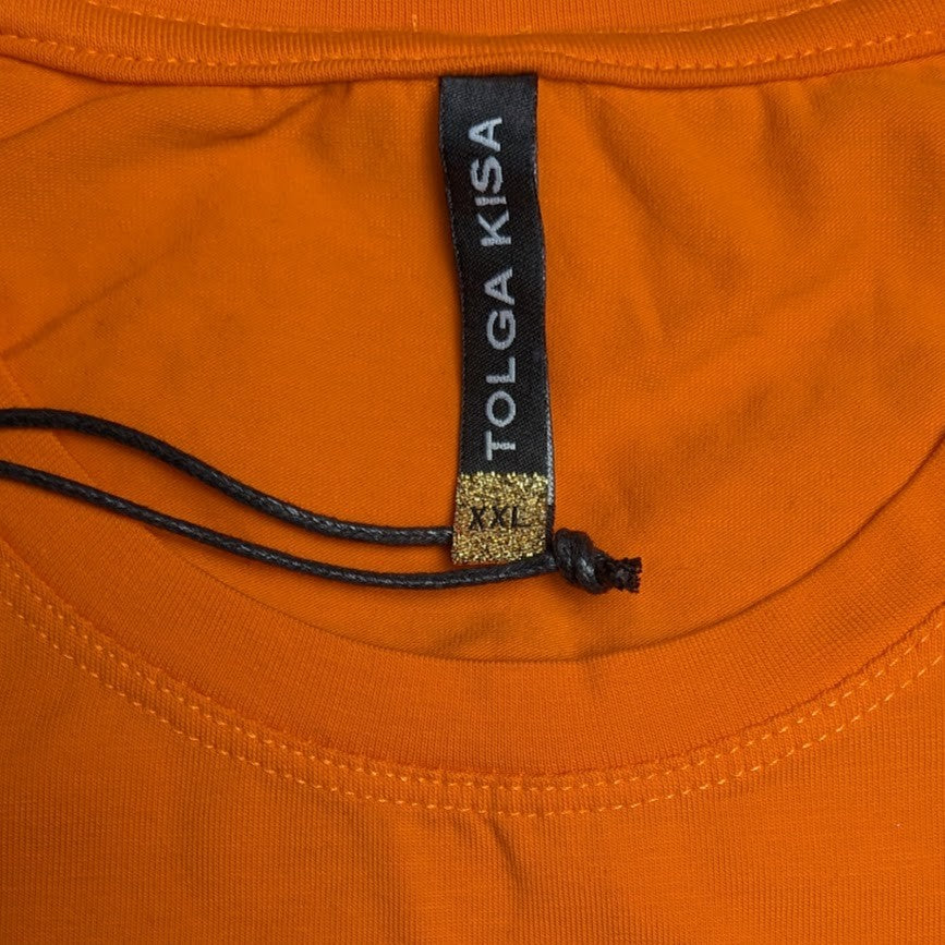 Tolga Kisa Rhinestone Swag Gangster Streetwear T-Shirt Size XXL~Orange Tolga Kisa