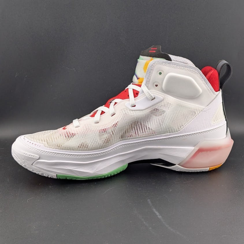 Nike Sz M10.5 Air Jordan XXXVII 37 'Hare' White White Red Basketball Shoe DD6958 Jordan