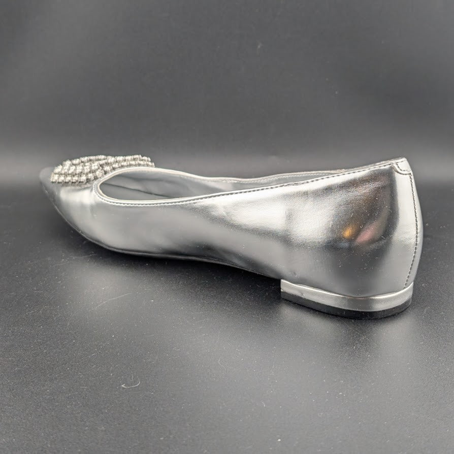 Nine West Size 8.5 Jesikes Rhinestone Medallion Slip-On Pointy Toe Dress Flats Nine West