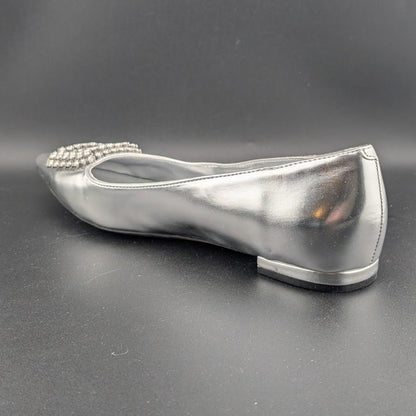 Nine West Size 8.5 Jesikes Rhinestone Medallion Slip-On Pointy Toe Dress Flats Nine West