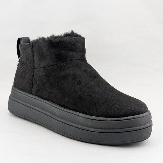 40% OFF New Wos Sz 6.5 Urban Sport Blk Suede Luxe Ankle Boot Faux Fur Lining J/Slides
