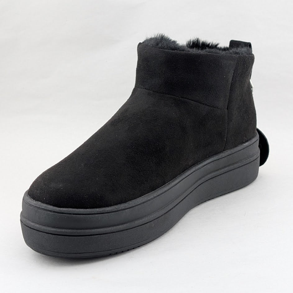 40% OFF New Wos Sz 6.5 Urban Sport Blk Suede Luxe Ankle Boot Faux Fur Lining J/Slides
