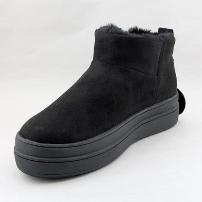 40% OFF New Wos Sz 6.5 Urban Sport Blk Suede Luxe Ankle Boot Faux Fur Lining J/Slides