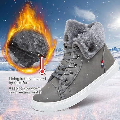 40% OFF Womens Sz 8 Combat Sneaker Boots w/ Faux Fur Lining Fashion Warm Unbranded