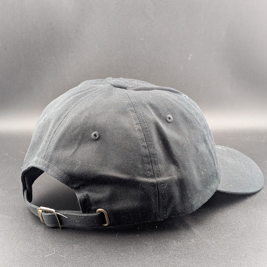 UNHAPPY - Black Adjustable Cap / Hat - Adjustable Strap Back Yupoong