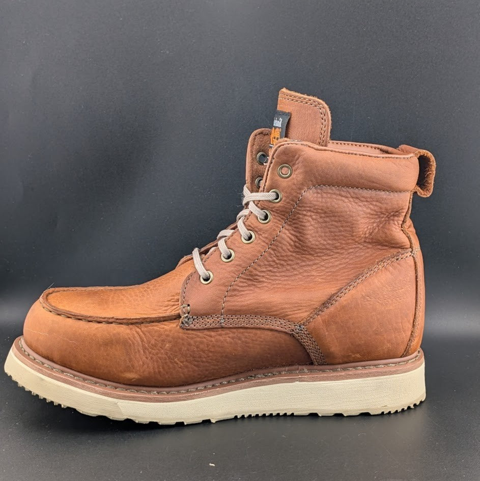 MEN TIMBERLAND PRO Size 10.5 Wedge 6" Soft Toe Brown EH SL Work Boots Timberland PRO