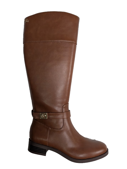 CHARTER CLUB Women's Size 5 Brown Johannes Round Toe Zip-Up Riding Boot Charter Club