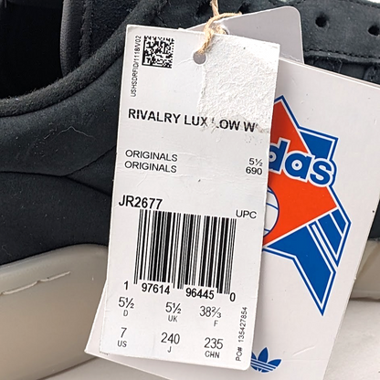 adidas Rivalry Lux Low LaceUp~Womens Sz 7 Black Nubuck Basketball Sneakers Shoes adidas