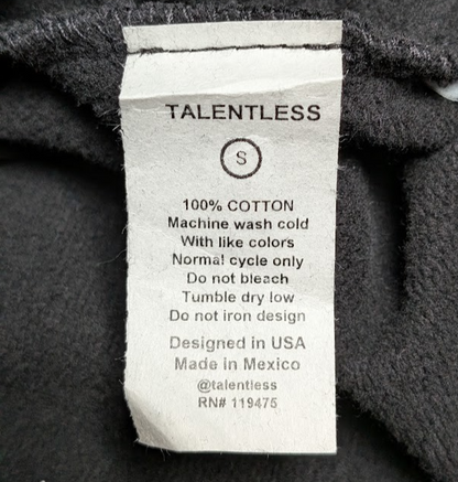 Talentless Black Men's Size Small Hoodie w/ Pockets ~ New In Bag Talentless