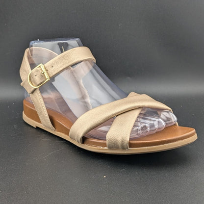 Xappeal Women's 7.5M Rayna Gold Puffy Slingback Sandal Shoes w/ Comfort Footbed X-Appeal