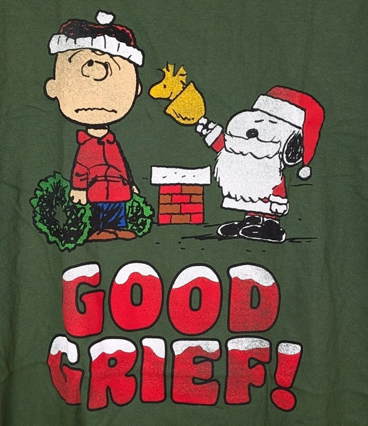Good Grief Charlie Brown w/ Snoopy Green T-shirt Size XL Ripple Junction