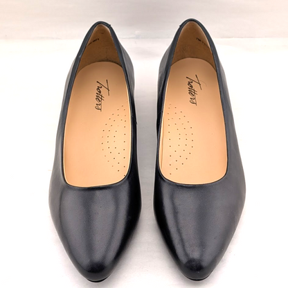 Trotters Jewel Black Leather Block Heel Pumps Women’s Size 7 Med $125 T2126-001 Trotters