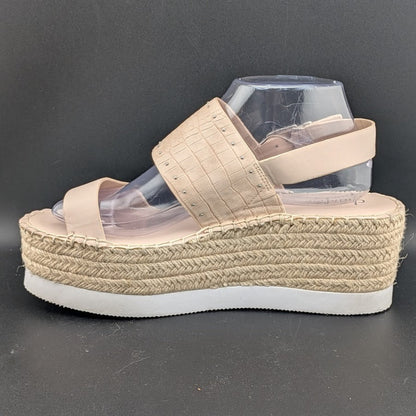 CHARLES by Charles David Women's Size 9.5 Scale Platform Wedge Sandals in Nude CHARLES DAVID