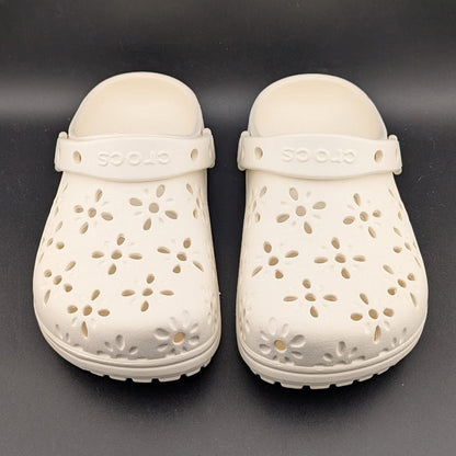 Crocs Big Kids 3Y / Women's 5 Chalk Classic Floral Cut Clogs NWT Crocs