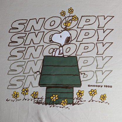 Peanuts Snoopy 1950 Hoodie Cream w/Snoopy, Woodstock on Doghouse Size 3XL Peanuts