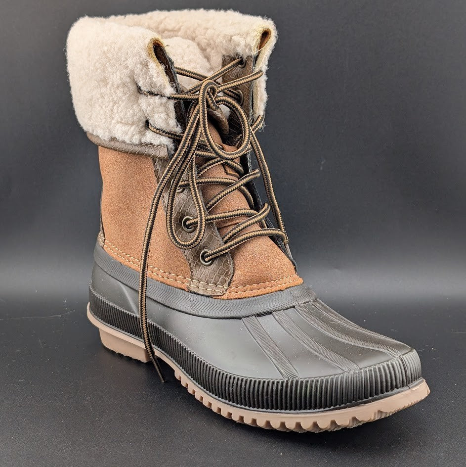 Madden Girl Women's Size 6 Brown Snow/Rain Boot Lace Up Warm Duck Boots Madden Girl