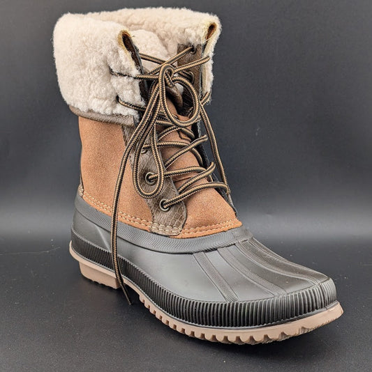 Madden Girl Women's Size 6 Brown Snow/Rain Boot Lace Up Warm Duck Boots Madden Girl
