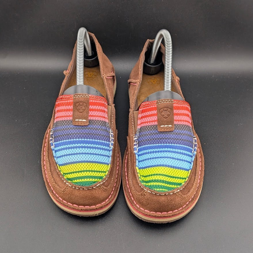 Ariat Cruiser Women's Sz 9B Brown Suede/Serape Mesh Slip On Loafers 10018587 NEW Ariat