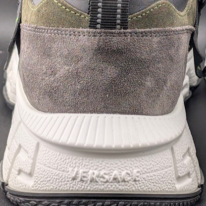 Versace Men's Greca Sneakers Gray/Green 13 US (46 EU) IT 1021490 Reg Retail $990 Versace