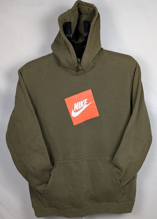Nike ~ Size Large ~ Army Green Nike Swoosh Logo Box Oversize Hoodie ~ NEW Nike